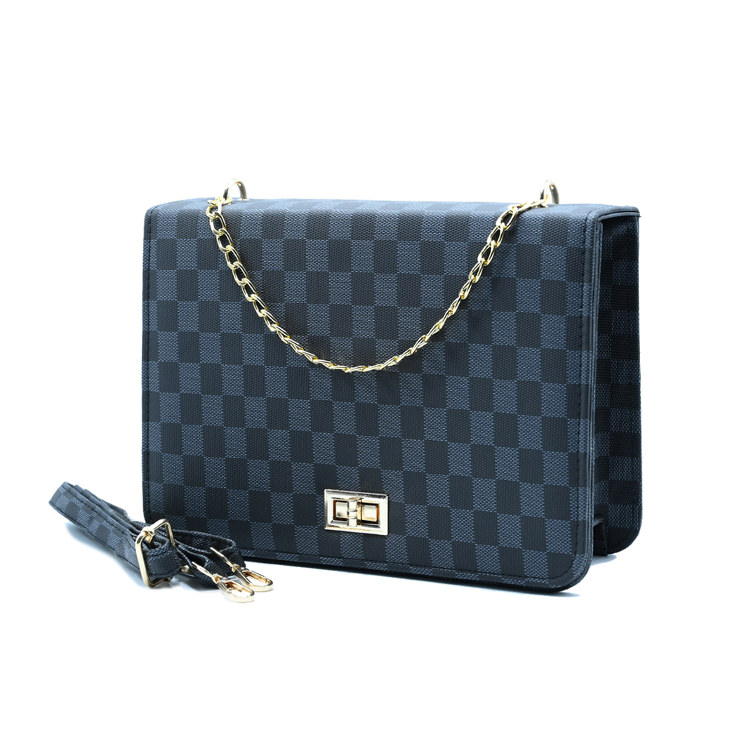 Luxury Grid Chain Bag Black