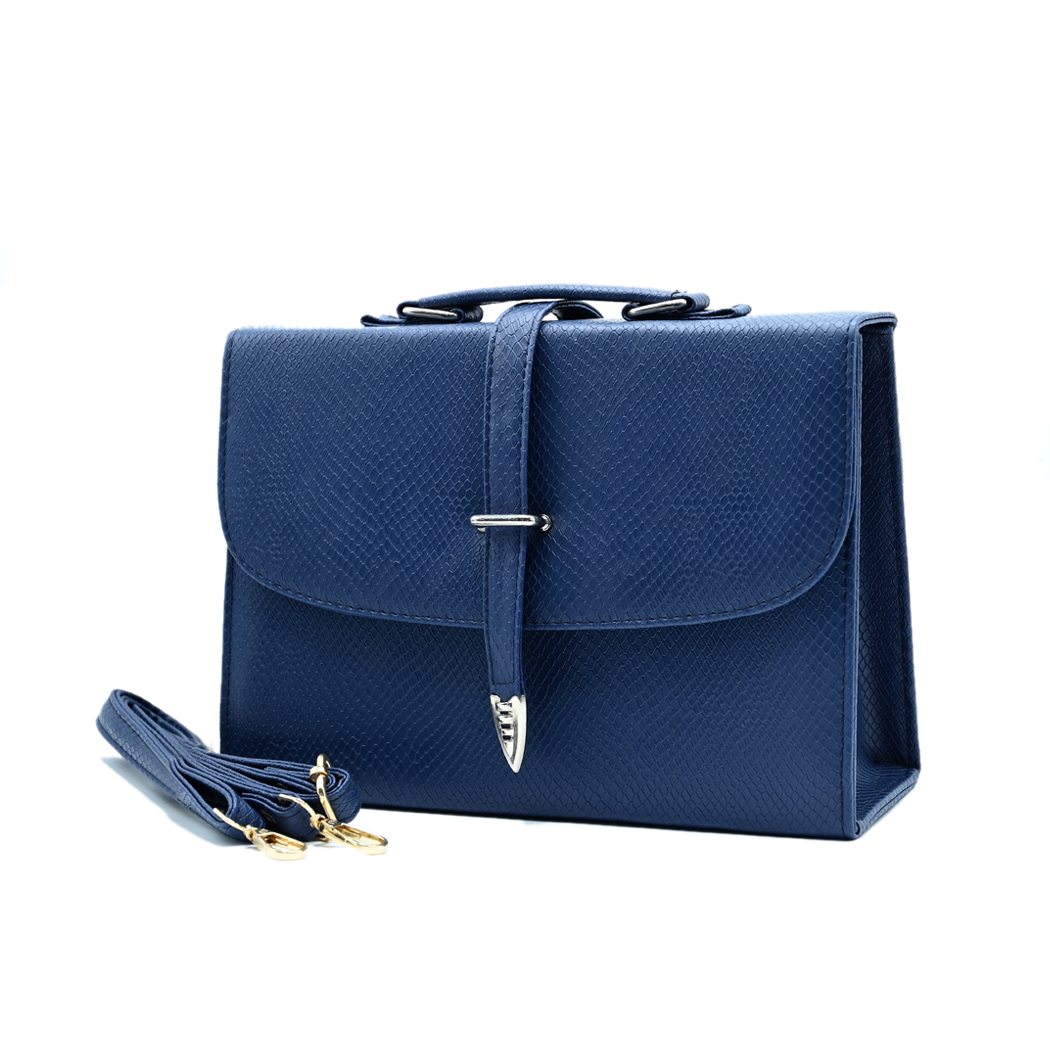 Classic Square Top Handle Bag - Blue