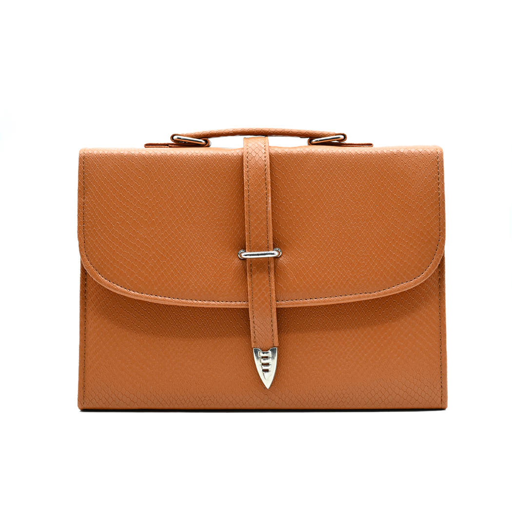 Classic Square Top Handle Bag - Tang colour