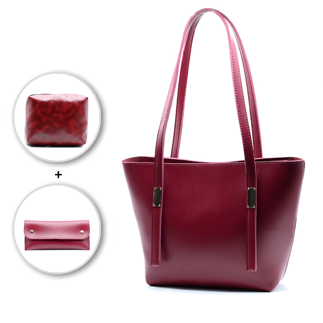 Grace Trio Handbag Set of 3 Maroon