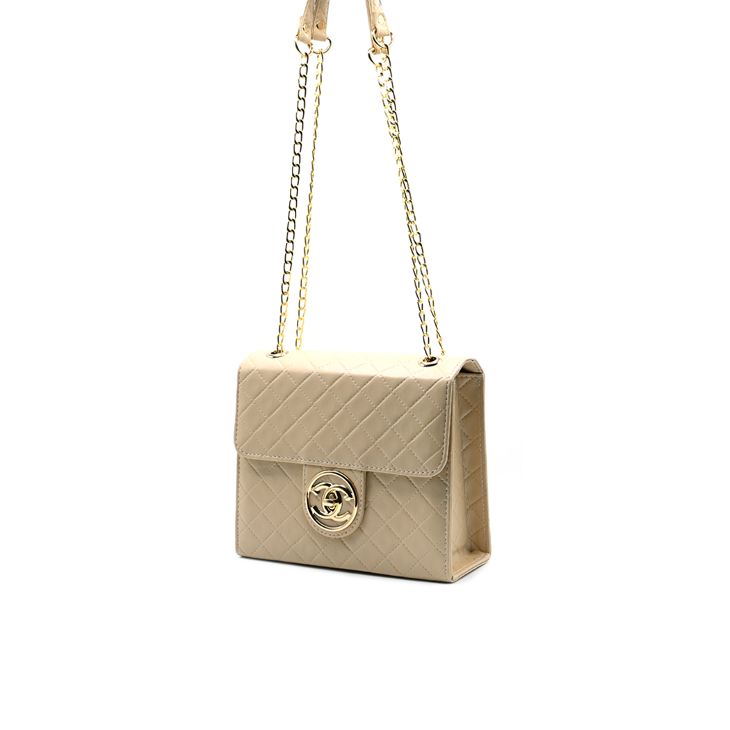 Trendy Chain Stylish Bag Beige