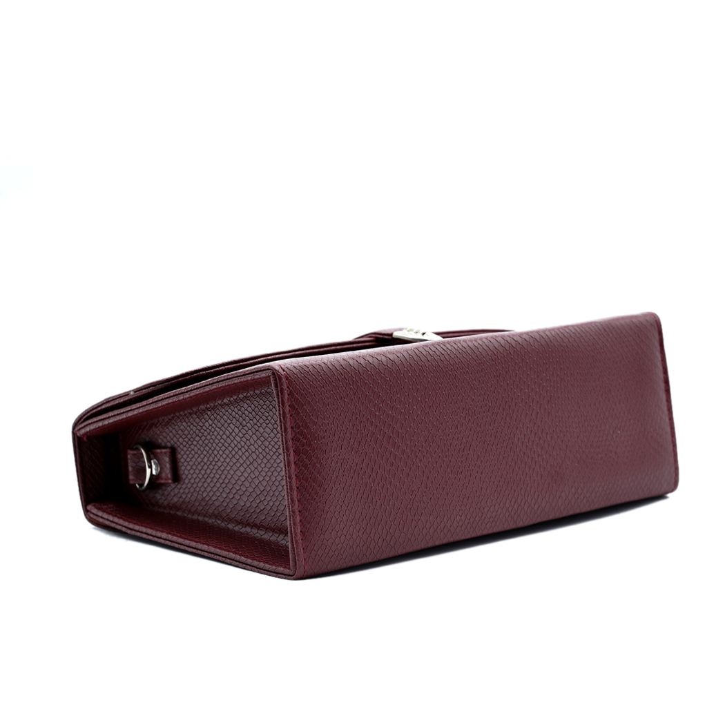 Classic Square Top Handle Bag - Mehroon
