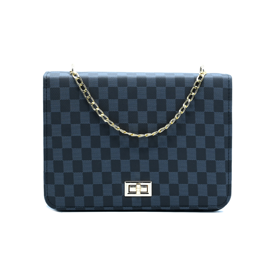Luxury Grid Chain Bag Black