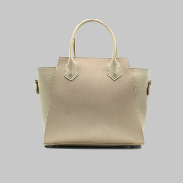 Aurora Box Tote Bag for Women – Camel Structured Handbag with Long Strap & Pouch