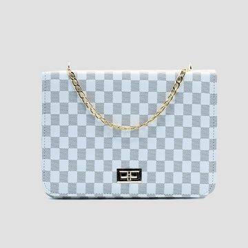 Luxury Grid Chain Bag White Gray