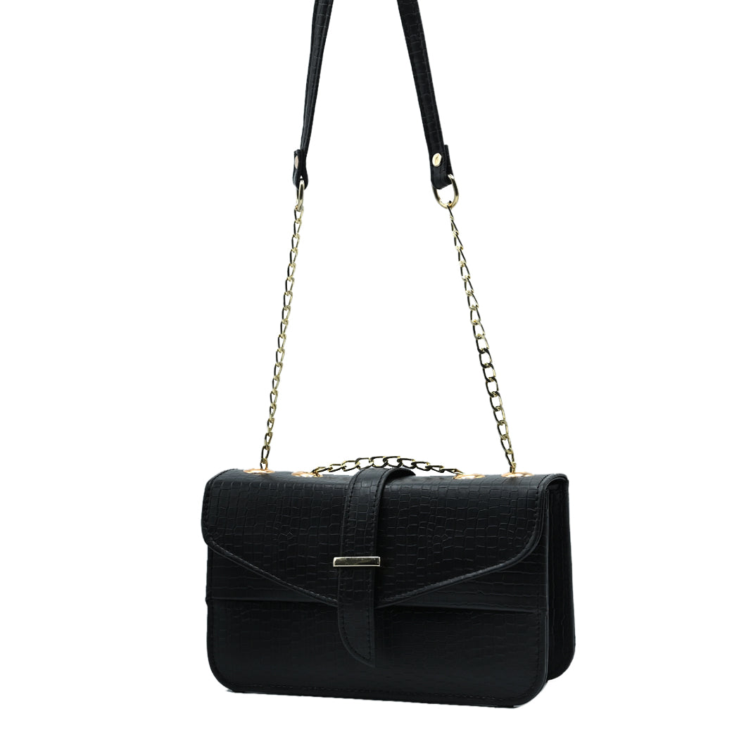 Stylisha crossbody chain bag - Black