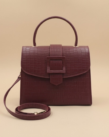 Formal Leather Woman Handbag - Maroon