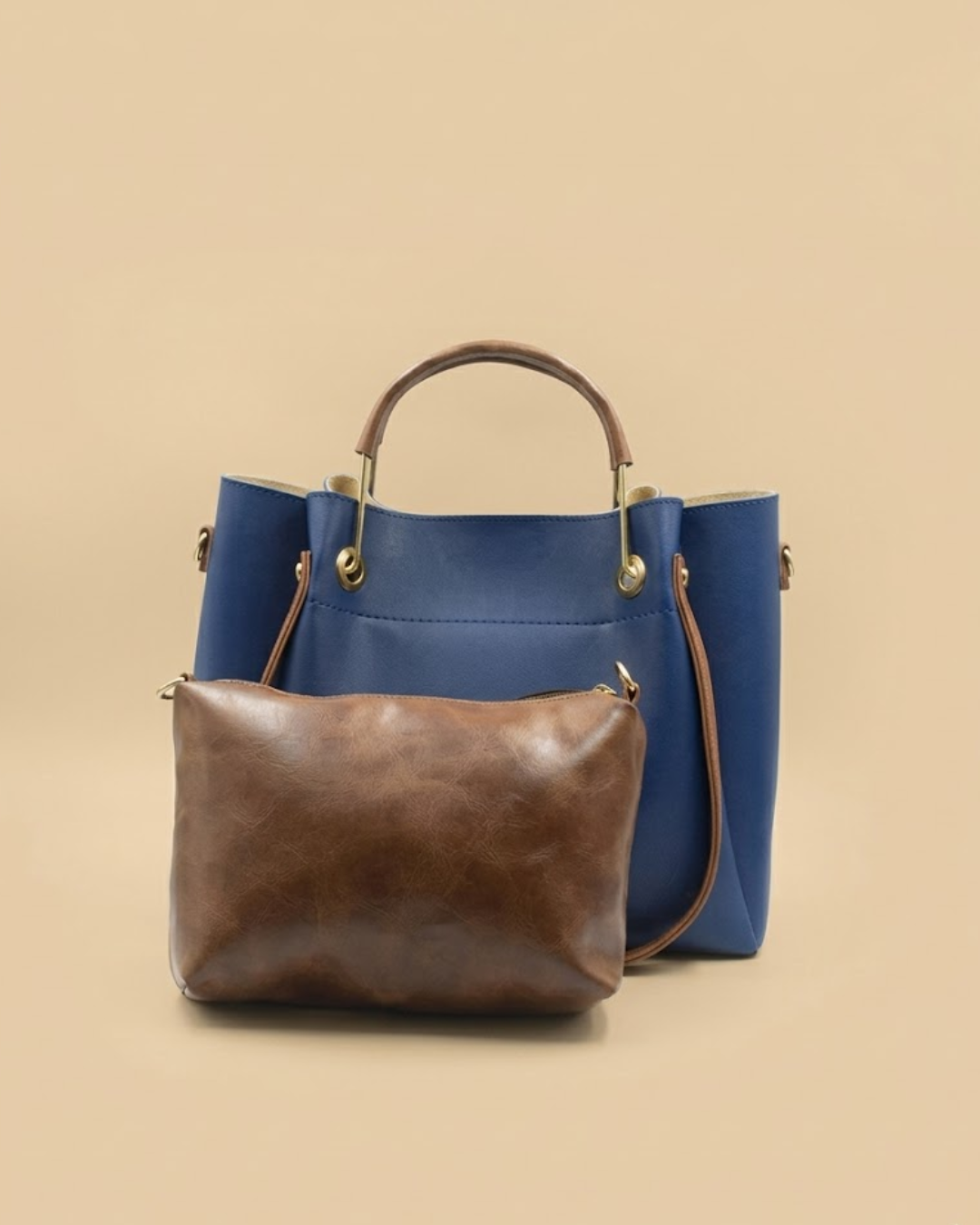 Quaint Top Handle Tote Bag - Blue