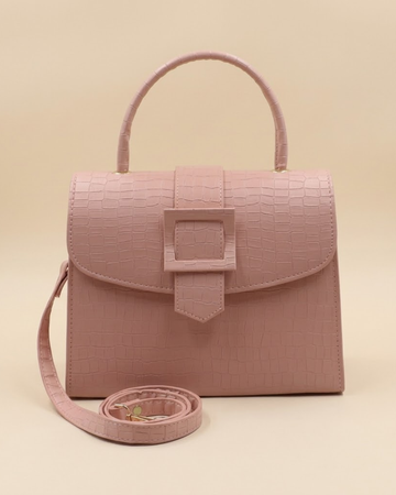 Formal Leather Woman Handbag - Pink