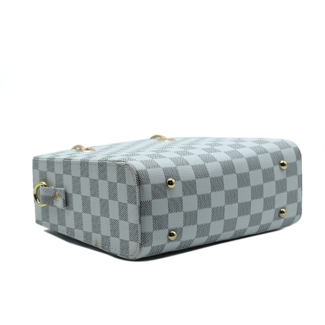 Checker Mini Crossbody Bag_ Grey