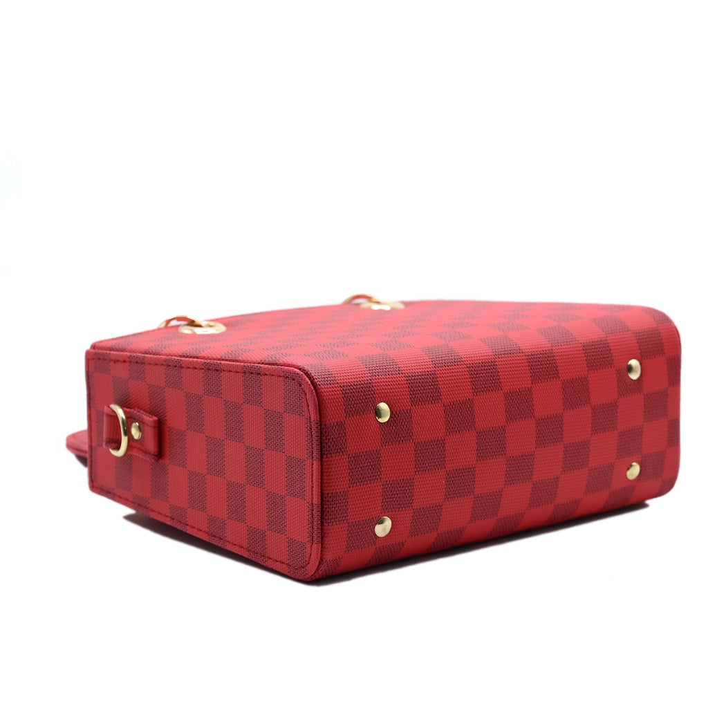 Checker Mini Crossbody Bag - Red