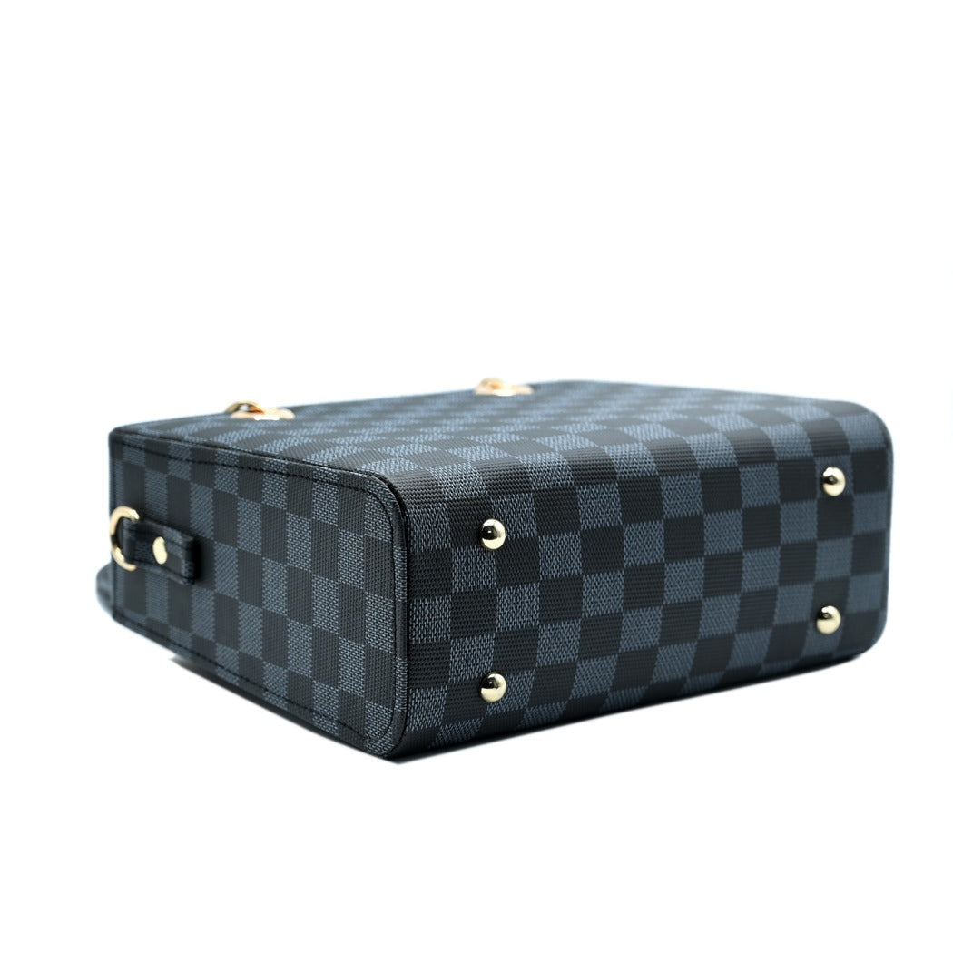 Checker Mini Crossbody Bag - Black