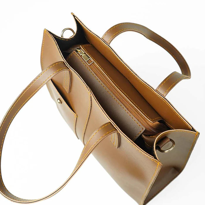 Modern Pocket Tote Brown