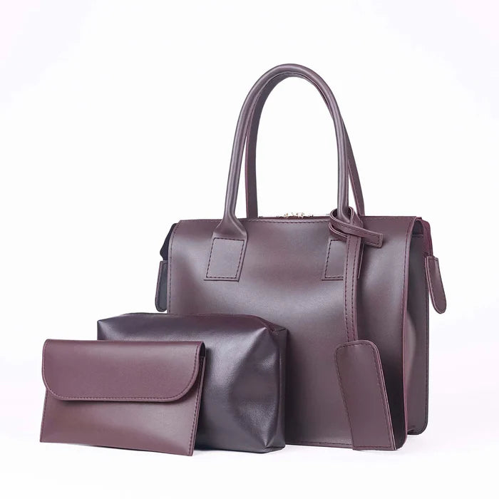Clever set of 3 Bag Chocolate Brown