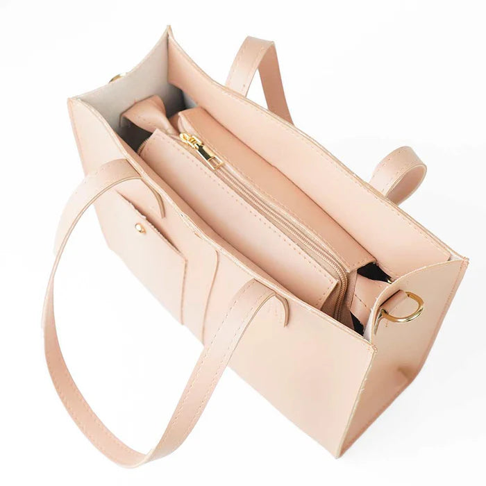 Modern Pocket Tote Peach